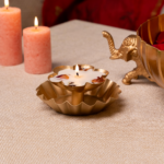 Diya with Rose & Vanilla Scented Candle A